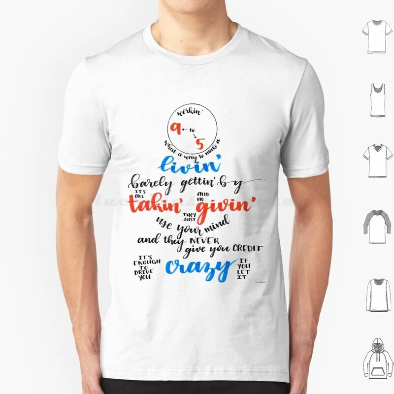 Camiseta de algodón de 9 a 5, prenda de vestir, con letras musicales, Teatro Musical, teatro y teatro, 6Xl