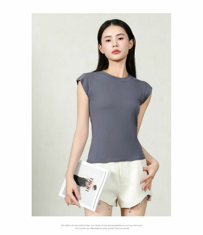 Neue Sommer Top sexy T-Shirt Frauen Elastizität T-Shirt koreanischen Stil Frau Kleidung schlanke T-Shirt weibliche dünne Kurzarm Tops T-Shirt