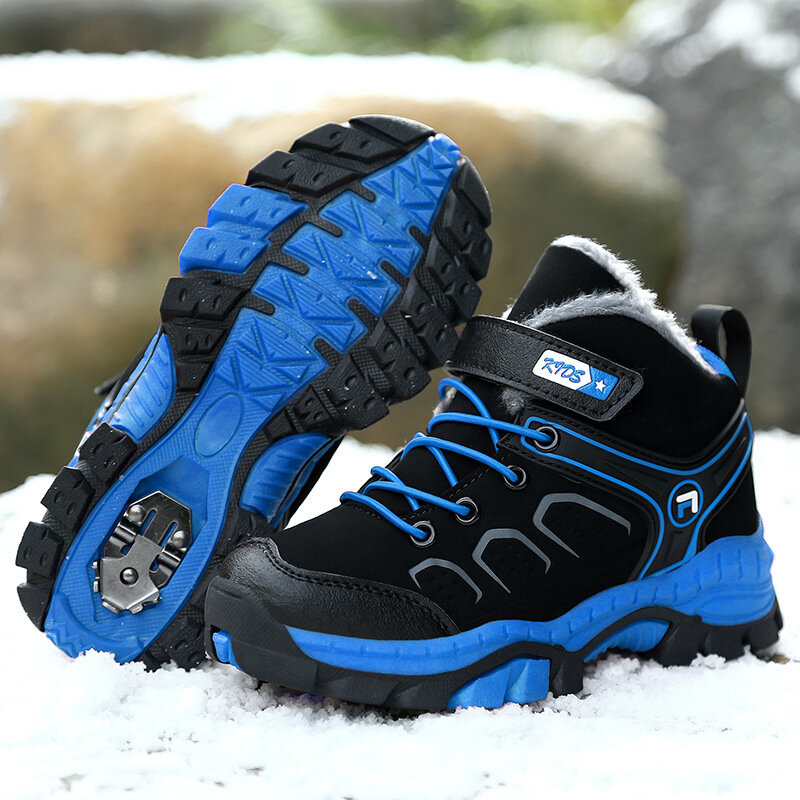 Botas de nieve para niños y niñas, zapatos de senderismo al aire libre, zapatillas deportivas informales, talla 29-40, invierno y otoño