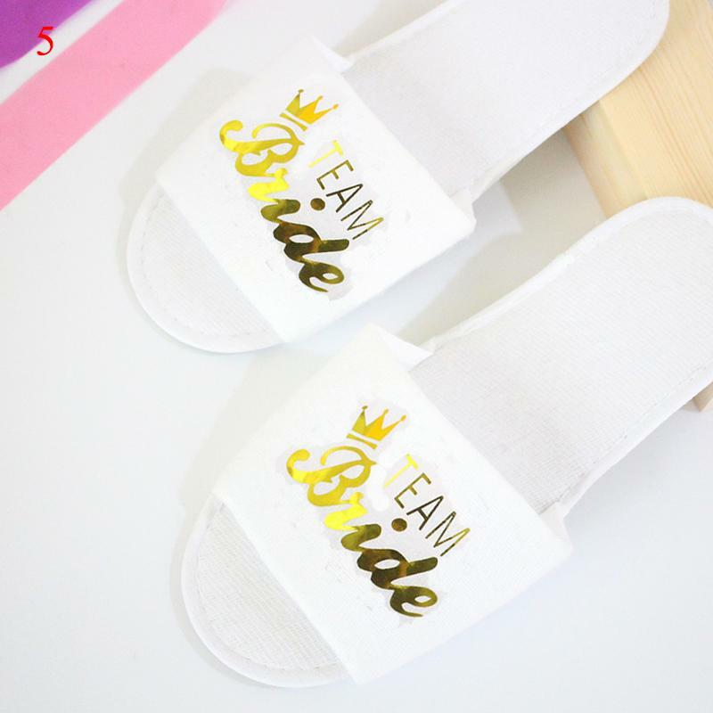 Gold Letter Bridal Slippers Bachelorette Party Supplies Team Groom Disposable Slippers Bridal Shower Bridesmaid Gifts