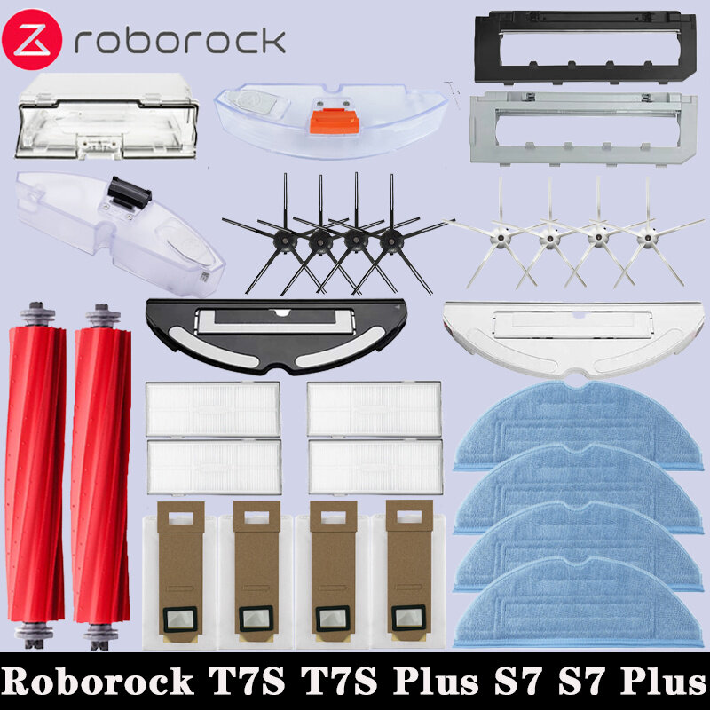 Roborock  S7 S7 Plus T7S T7S Plus Robotic Vacuum Cleaner Accessories Main Brush Hepa Filter Mops  Dust Bag Replacement Parts