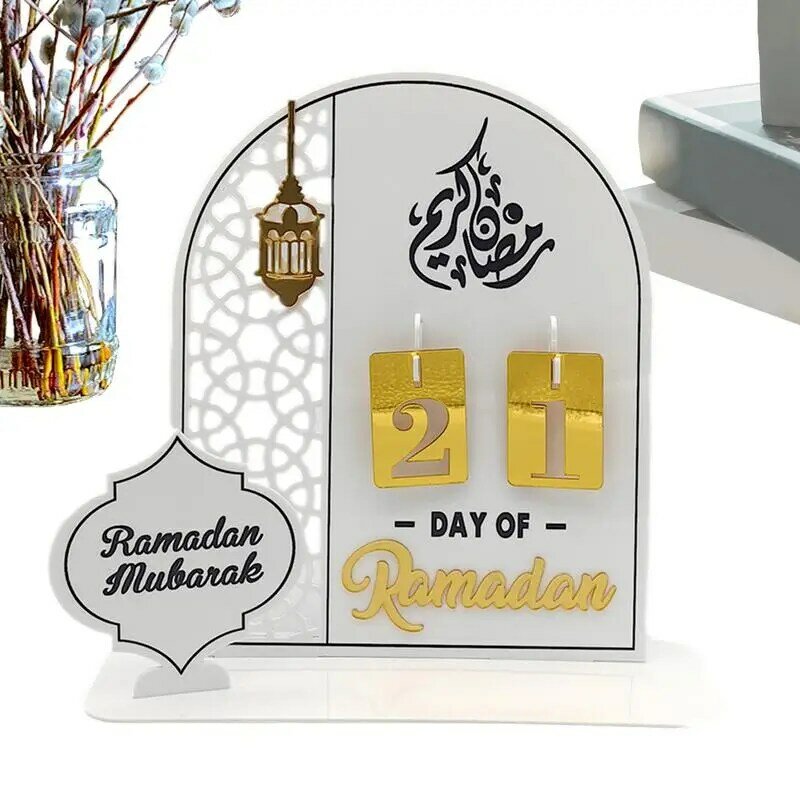 Calendario de Adviento Eid 2024 para niños, decoración de escritorio decorativa de acrílico, cuenta atrás Eid, regalo