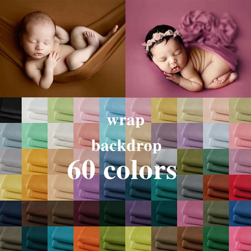 ❤️ Pasgeboren Fotografie Rekwisieten Accessoires 40/160*170Cm Elastische Wrap Achtergrond Studio Baby Foto Wraps Achtergrond Deken Fotografia