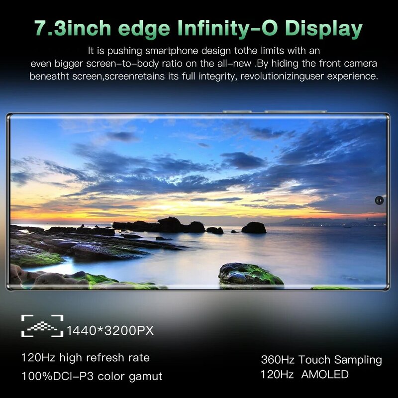 New S24 Ultra+ Smartphone 5G Signal 16GB+1TB  Android 13 6800mAh phone Face Recognition Fingerprint unlocking free shipping