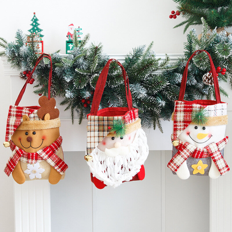 Santa clausギフトバッグクリスマストナカイ雪だるまトートバッグ装飾用品クリエイティブ三次元ギフトギフトサプライズトイ