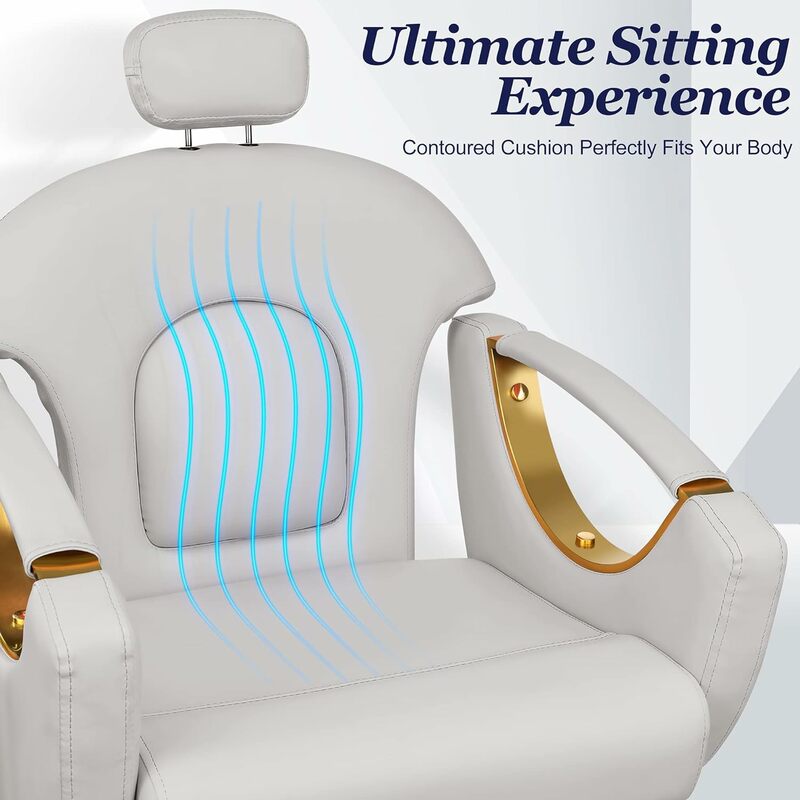Silla de peluquería reclinable para estilista, sillón de Salón Dorado para todo uso, estilista, giratoria, 360 grados