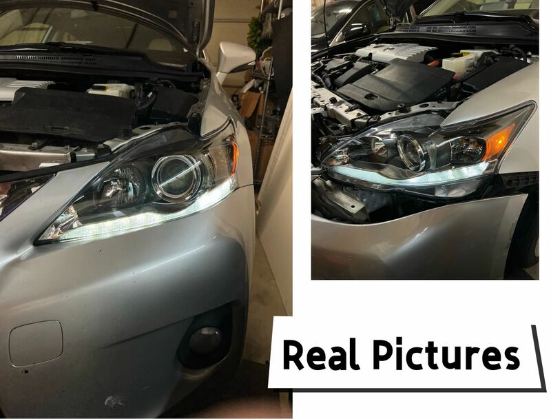 Cocok untuk Lexus CT200h 2011-2016 pasang lampu depan Halogen Kit lampu depan kiri & kanan