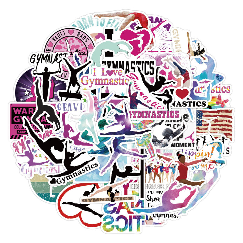 Sports Gymnastics Gym Cartoon Stickers, Scrapbook Decor, Presente de Natal, Sexy Laptop, Telefone, Brinquedos infantis, DIY Decal, 10 Pcs, 30 Pcs, 50Pcs