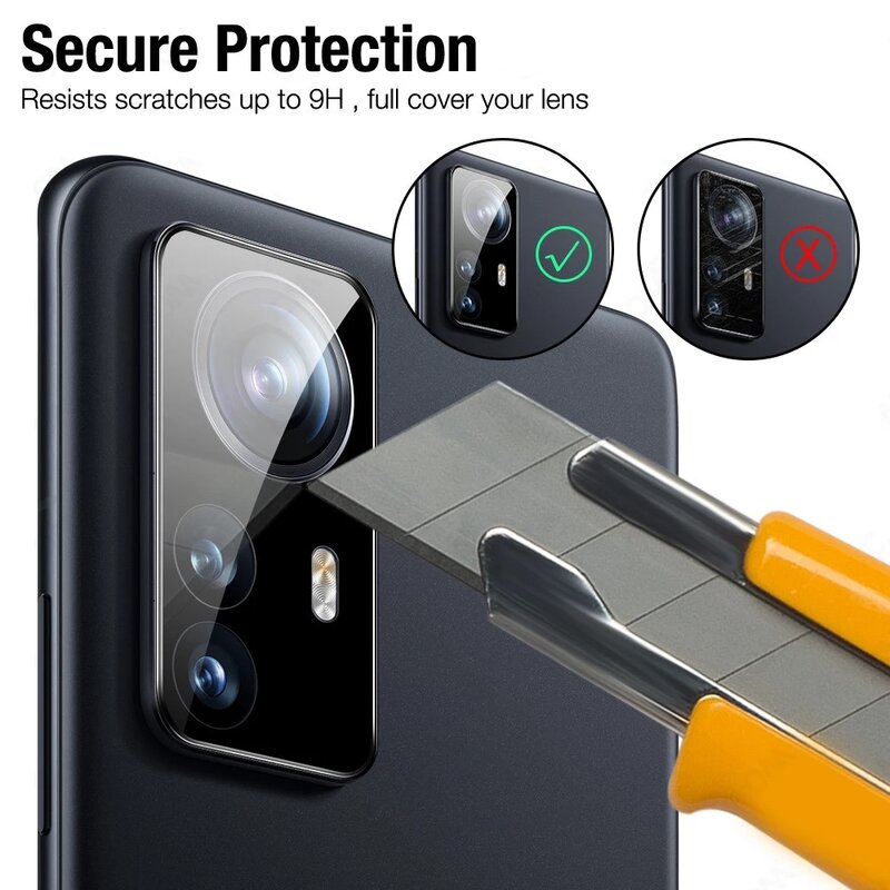 Protector de vidrio templado para cámara trasera de teléfono Xiaomi Mi 12T, cubierta completa, lente antiarañazos, películas protectoras de vidrio, 3 uds.