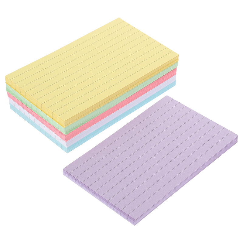 300 Sheets Index Cards Flash Cards Colored Note Cards Portable Writing Words Cards Memo Book Loose-Leaf Index Cards