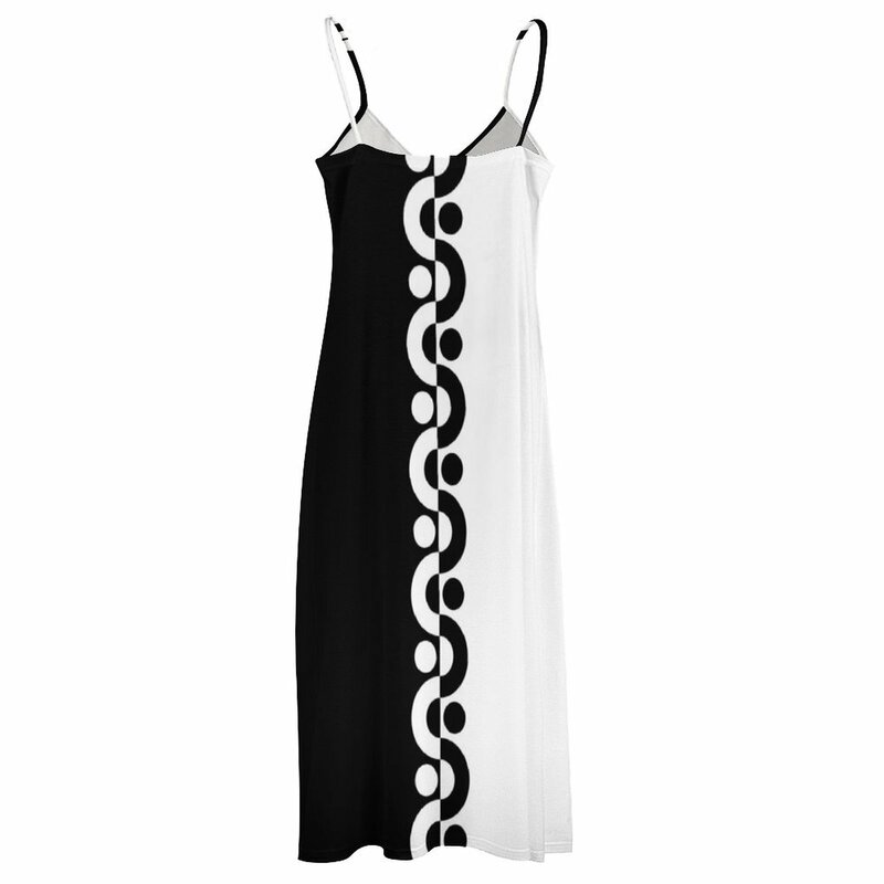 Vestido de verano sin mangas para mujer, traje moderno de dos tonos, blanco y negro, para playa, ocasión formal, 2023