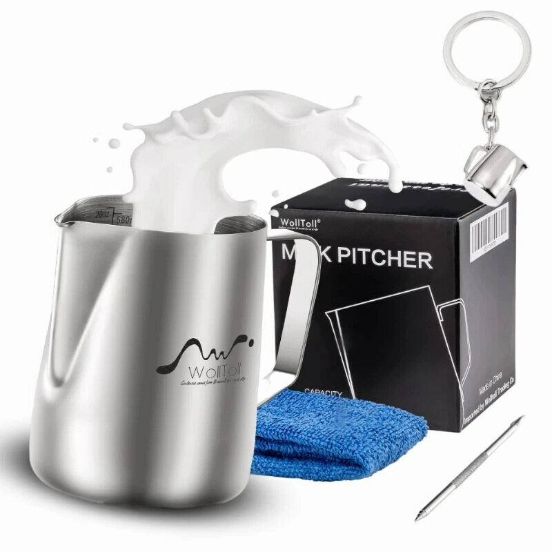 150 350 600Ml Stainless Steel Milk Frothing Pitcher Kopi Barista Frother Pitcher Espresso Steaming Frother Latte Cup Milk Jug