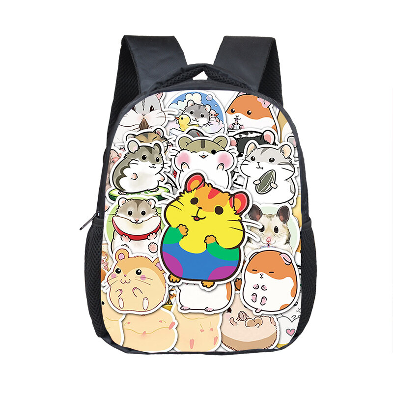 Mochila de desenhos animados para crianças, hamster, pet, cobaia, mochilas para menino e menina, bebê do jardim de infância, mochila infantil de 3 a 6 anos