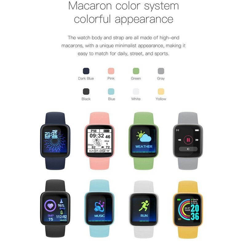 เด็กสมาร์ทนาฬิกาดิจิตอลฟิตเนส Call Step Count Heart Rate นาฬิกาข้อมือสำหรับ Xiaomi Apple เด็กผู้หญิงผู้ชายผู้หญิง relogio