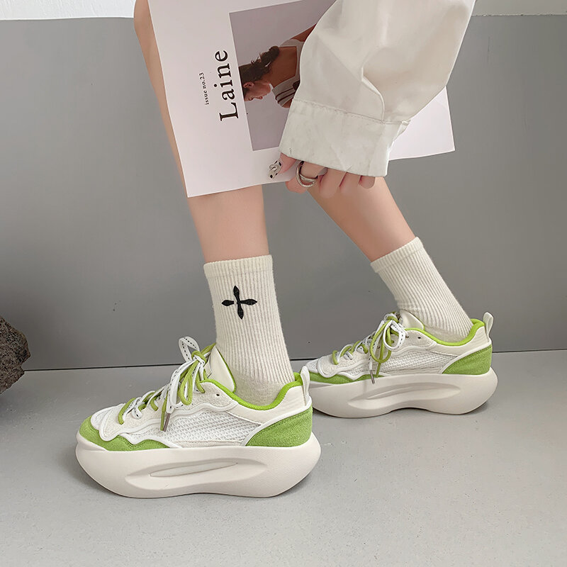 حذاء نسائي فلكنيز موضة تينيس حذاء رياضي من الجلد الأبيض للسيدات بكعب مريح أحذية رياضية للسيدات Zapatos De Mujer