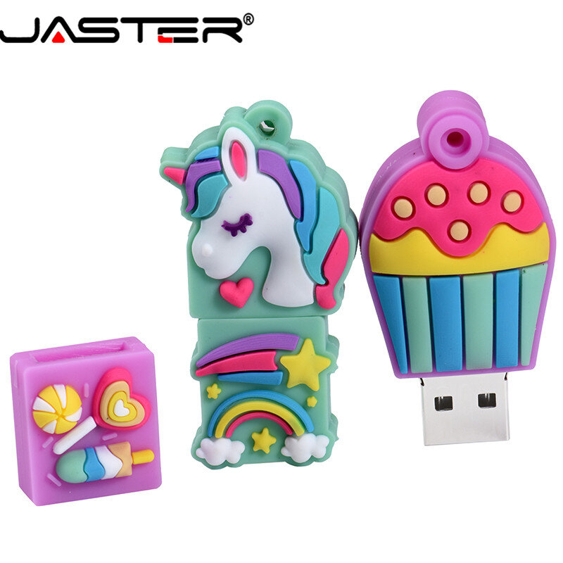 JASTER USB 2.0 Cute Cartoon Candy Case Model USB Flash Drives 8GB 16GB 32GB 64GB Pendrive thumb Memory stick Gifts for children