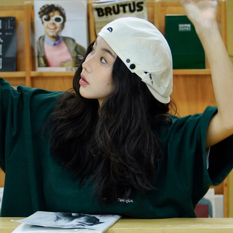 Harajuku Mädchen Reverse Baskenmützen Korea Retro Forward Caps für Frauen Frühling British Casual Tooling Style Nesboy Hüte für Frauen