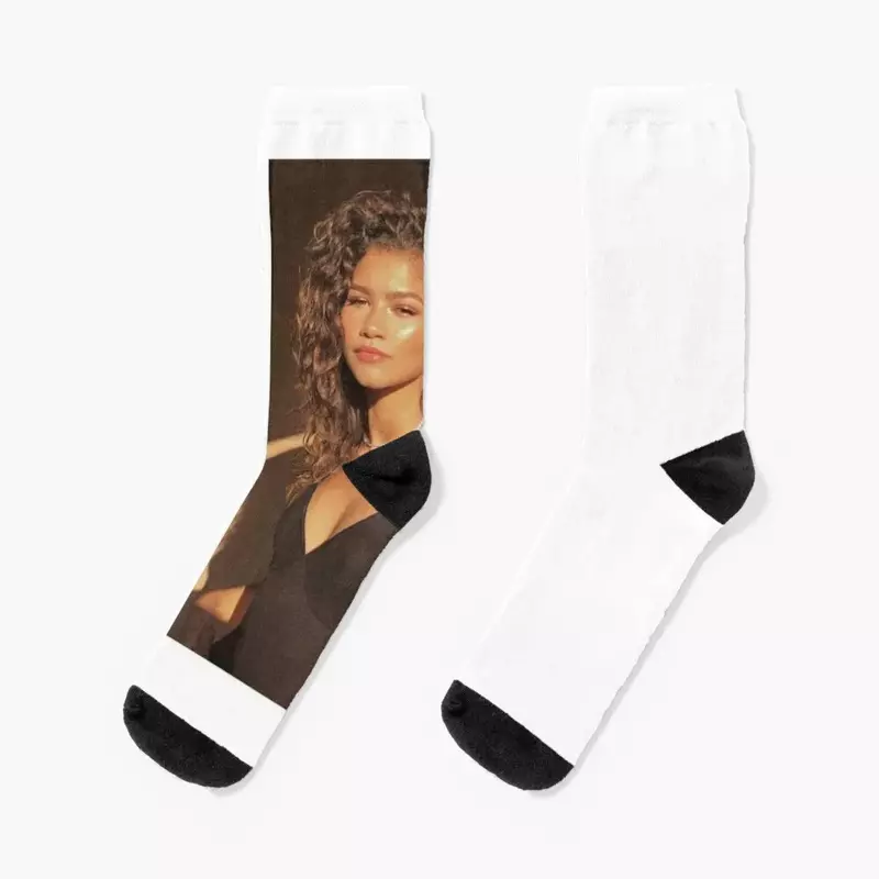 Zendaya-calcetines con estampado floral para hombre y mujer, medias de navidad, halloween