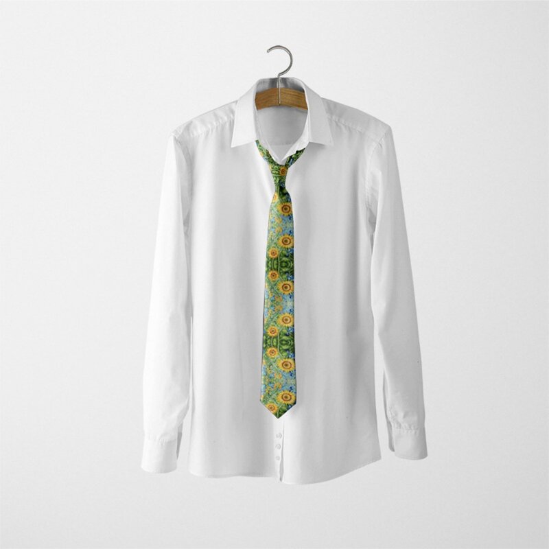 ユニセックスオイルペインティングのネクタイ,スリムな襟,日常着,ダクロン柄,楽しい