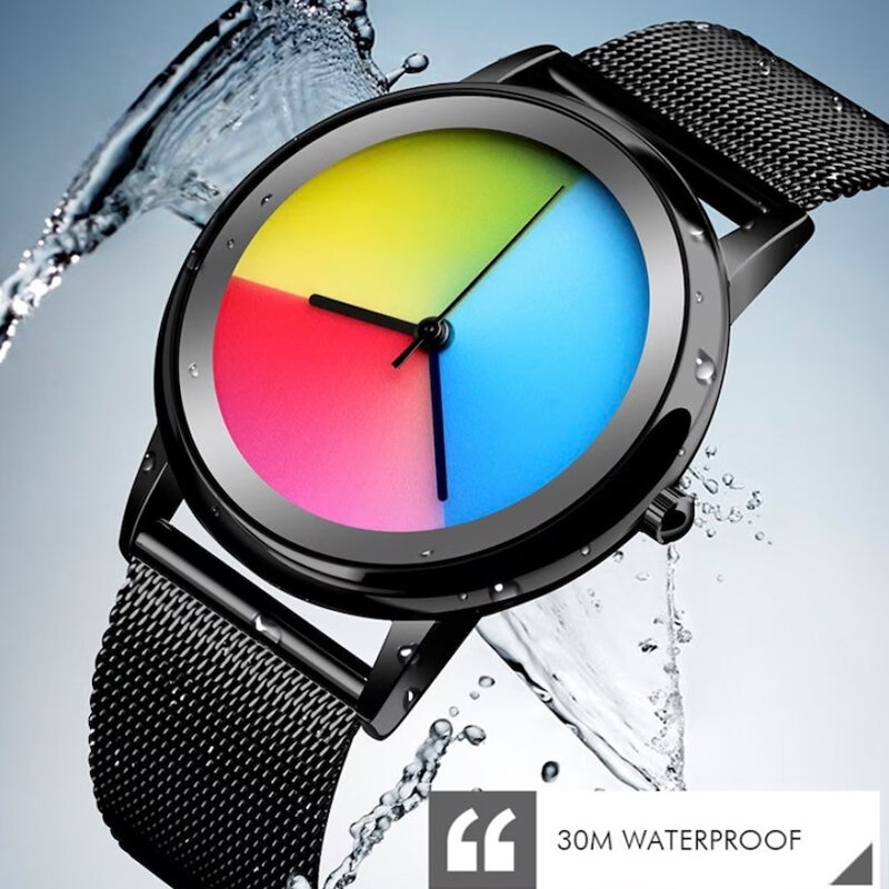 Nowy wyjątkowy zegarek damski moda na co dzień zmieniający kolory tarcza kwarcowa Wriswatch prosty ultracienki zegarek damski ze stali specjalny prezent
