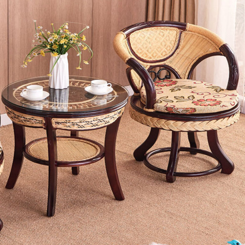 Drewniane zestawy stolik kawowy do salonu rattanowe japońskie designerskie zestawy stolików kawowych Vintage Muebles Familiares nowoczesne meble