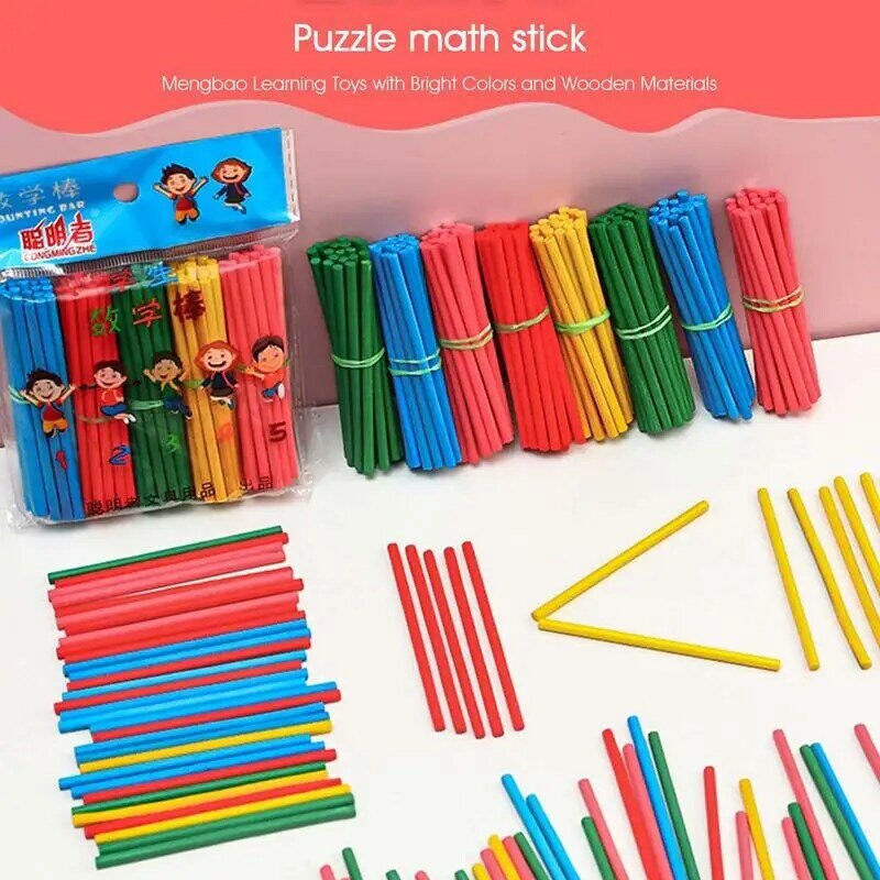 Montessori Counting Sticks 100pcs/pack Wooden Counting Rod Educational Teaching Aids Kids Learning Supplies for Home School