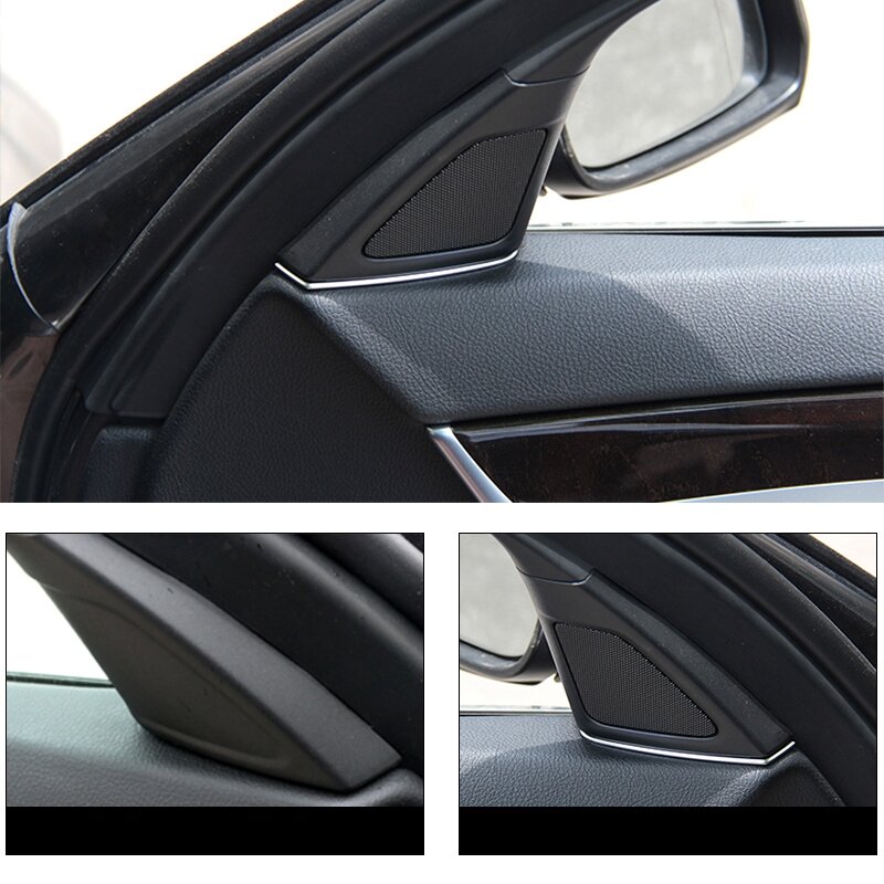 Porta Tweeter Slot Plug Adesivos, ABS Chrome Speakers Frame, F10, F11-BMW 5 Série 2011-2013, 2pcs