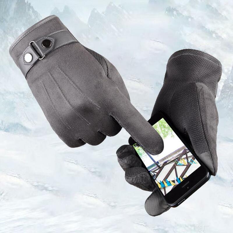 Guantes de talla única para hombre, manoplas de Color sólido, protectores de manos ligeros resistentes al frío, guantes de montar, calentador de manos