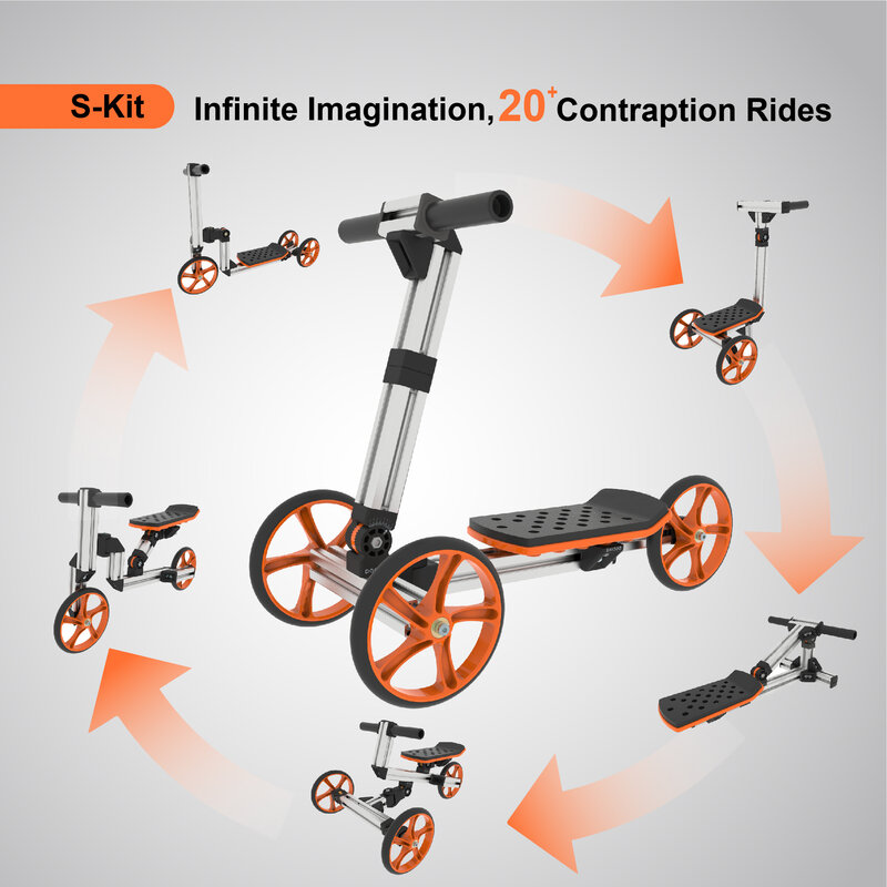 Детский конструктор KidRock 20 в 1, балансировочный велосипед без педалей, игрушки для детей от 1 до 4 лет, инженерный строительный комплект, детский сидячий/подставка S