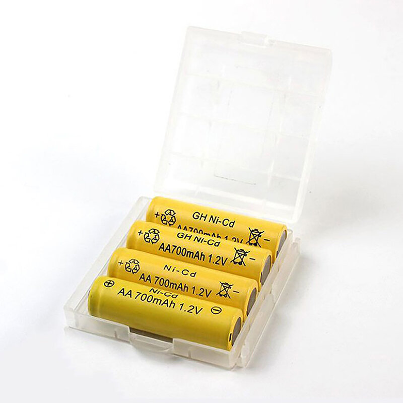 Kotak penyimpan baterai AA AAA 2 4 8 Slot penutup wadah plastik keras casing pelindung dengan klip untuk kotak penyimpanan baterai AA AAA