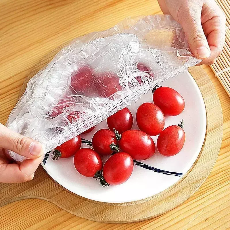 أكياس بلاستيكية يمكن التخلص منها للأغذية ، وعاء الفاكهة وغطاء الكأس ، حقيبة بلاستيكية المطبخ ، التخزين والتنظيم ، التفاف للمنزل ، 200 قطعة