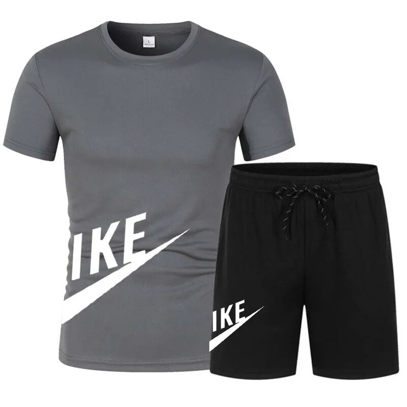 Летние мужские комплекты, модный спортивный костюм для мужчин, мужская модель + спортивные шорты, мужская повседневная одежда