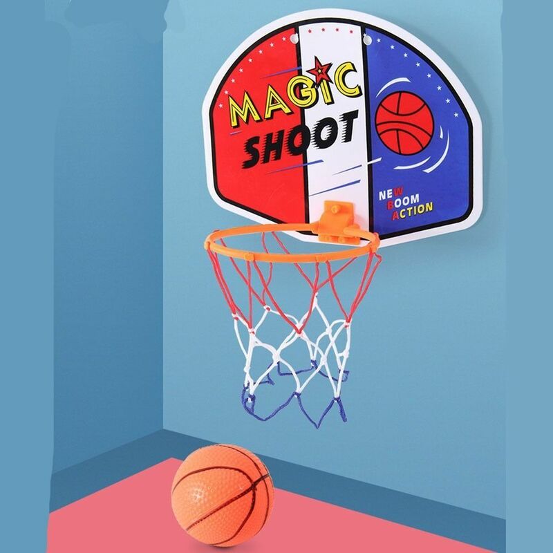 No Hole Punching Basketball Basket Hoop Toys Inflatable Hanging Basket Box Toy Hanging Backboard Adjustable Height Plastic
