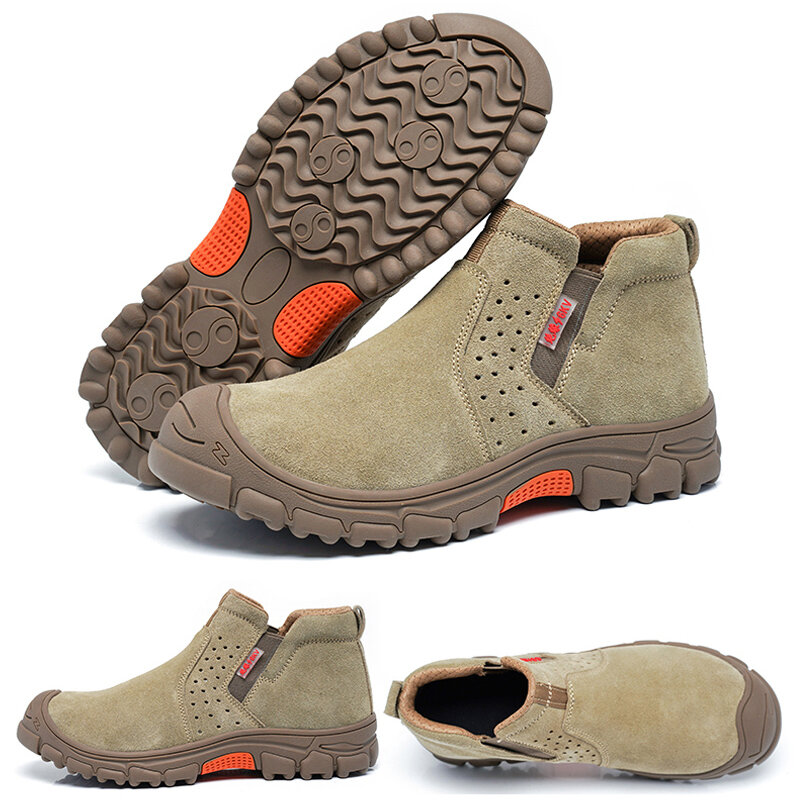 Mjythf-男性用溶接安全ブーツ,建設作業靴,耐引裂性,耐パンク性