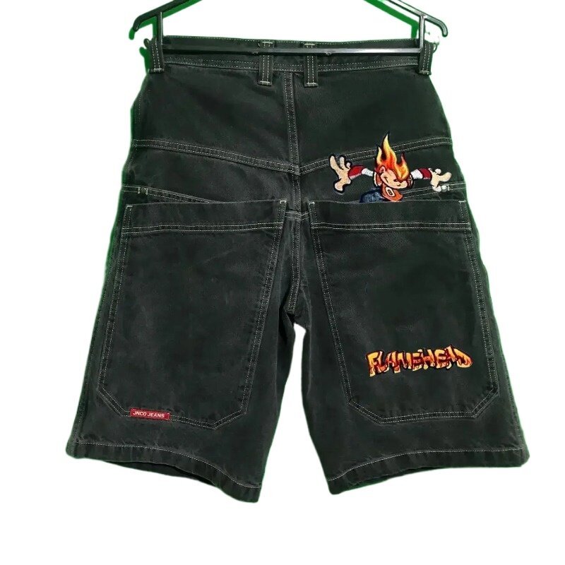 Pantalones cortos de baloncesto para hombre y mujer, Vaqueros holgados con bolsillo, estilo Hip Hop Y2K, Harajuku, ropa de calle, novedad de verano 2024