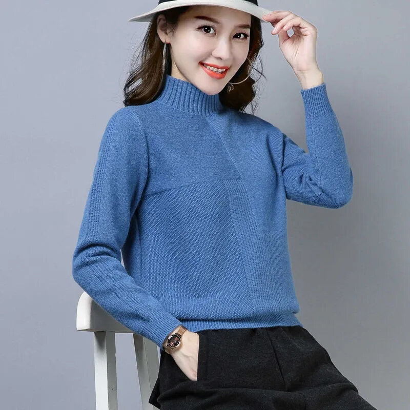 Autunno inverno maglione dolcevita Slim Fit Basic pullover 2023 moda coreano maglia top Bottoming maglione donna Stretch Jumpers