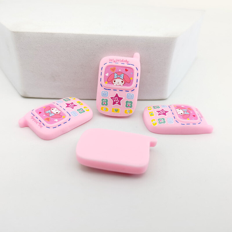 MINISO Hello Kitty My Melody Kuromi teléfono celular Diy taza de agua pegatinas de refrigerador Decoración Accesorios de resina hebilla de zapato