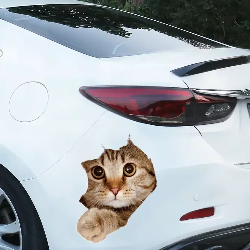 สติกเกอร์ติดรถยนต์รูปแมว3D สุดสร้างสรรค์สติกเกอร์สติกเกอร์รถสำหรับตกแต่งอุปกรณ์เสริมรถยนต์