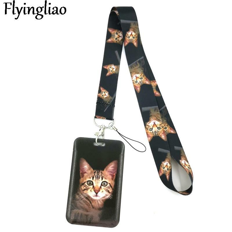 Real Lovely Cat Fashion Women Card Holder Lanyard Colorful Retractable Badge Reel Nurse Doctor Student Card Clips Badge Holder