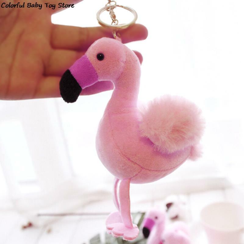 Baru Mini Lucu Buah Persik Lembut Boneka Flamingo Mewah Mainan Gantungan Kunci Cincin Liontin Anak-anak Teman Bermain Hadiah Valentine Uniseks