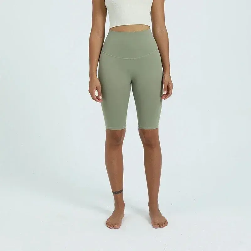 Celana Yoga, celana pendek olahraga Fitness pinggang tinggi