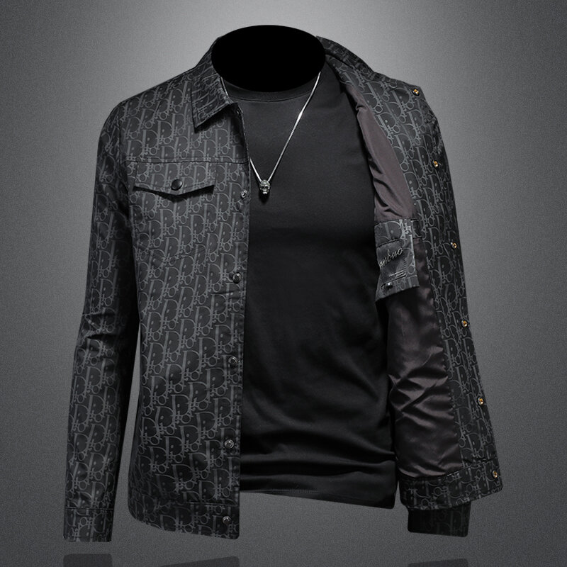 Verbessern Sie Ihren Stil mit exklusiven Herren jacken-hochwertigem Stoff und einzigartiger schwarzer Jacke mit Flip-Kragen für Jungen
