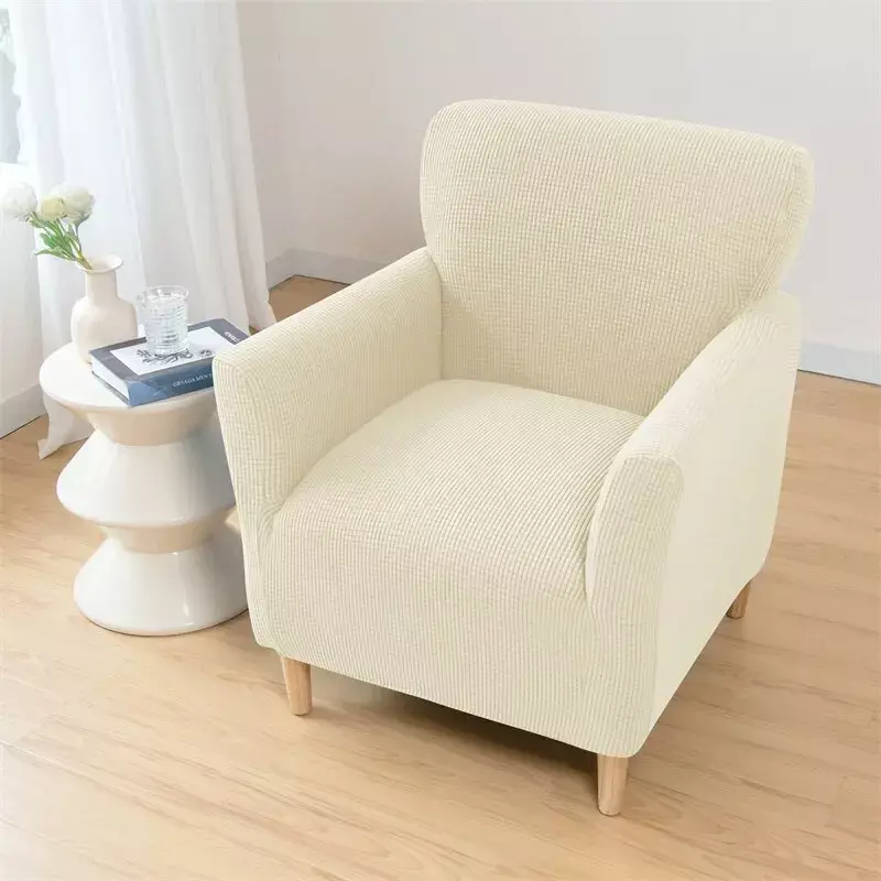 Polar Fleece Tub Chair Cover Spandex Club Armchair Slipcovers for Living Room Elastic Single Sofa Covers Home Bar Counter Hotel