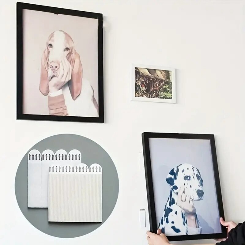 4 Pair Photo Frame No Trace Removable Photo Wall Hook Nail Free Art Hanging Device Wall Adhesive Easy To Remove The