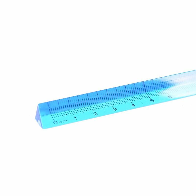 20cm Transparent Triangular Straight Ruler 3D Crystal Plastic Ruler Measuring Drawing Tools Aesthetic Stationery School Supplies