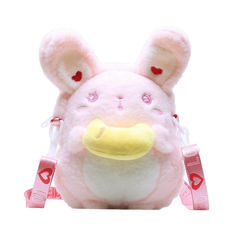 Сумка-мессенджер в виде кролика для девушек, Милая женская сумка-мессенджер на плечо, белый и розовый цвета с сердечками, 2 шт.