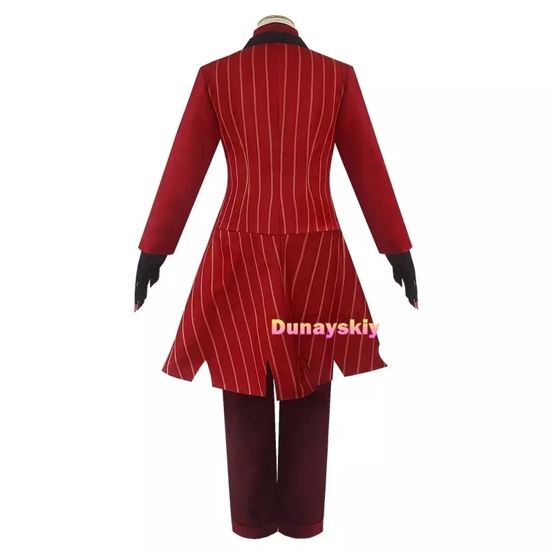 Hazbin Cosplay Hotel Uniform ALASTOR Cosplay Costume Adult Men Halloween Uniform Jacket Pants Costumes Red Suit Anime cos hazbin