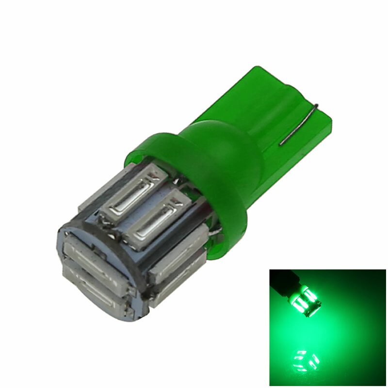 1x Green RV T10 W5W Reverse Light Backup Bulb 10 Emitters 7020 SMD LED 280 285 447 A065