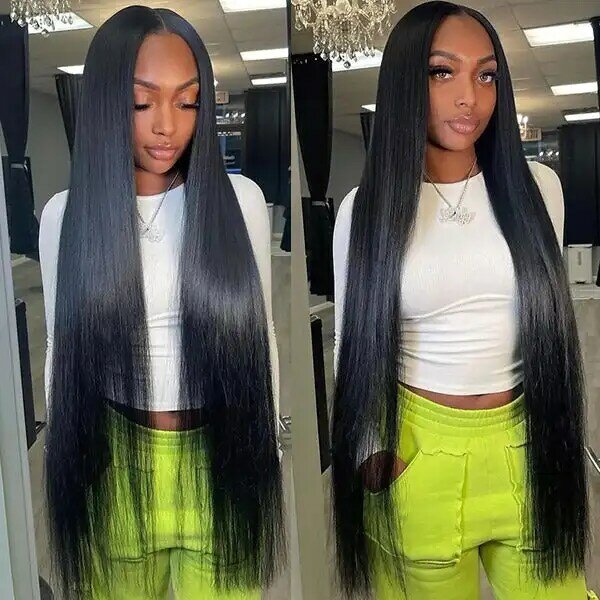 Long Straight Wig  Synthetic Wig Brown Blonde Black  Lace Front Wig Pre Plucked 13x4 Frontal  Lace Wigs for Black Women