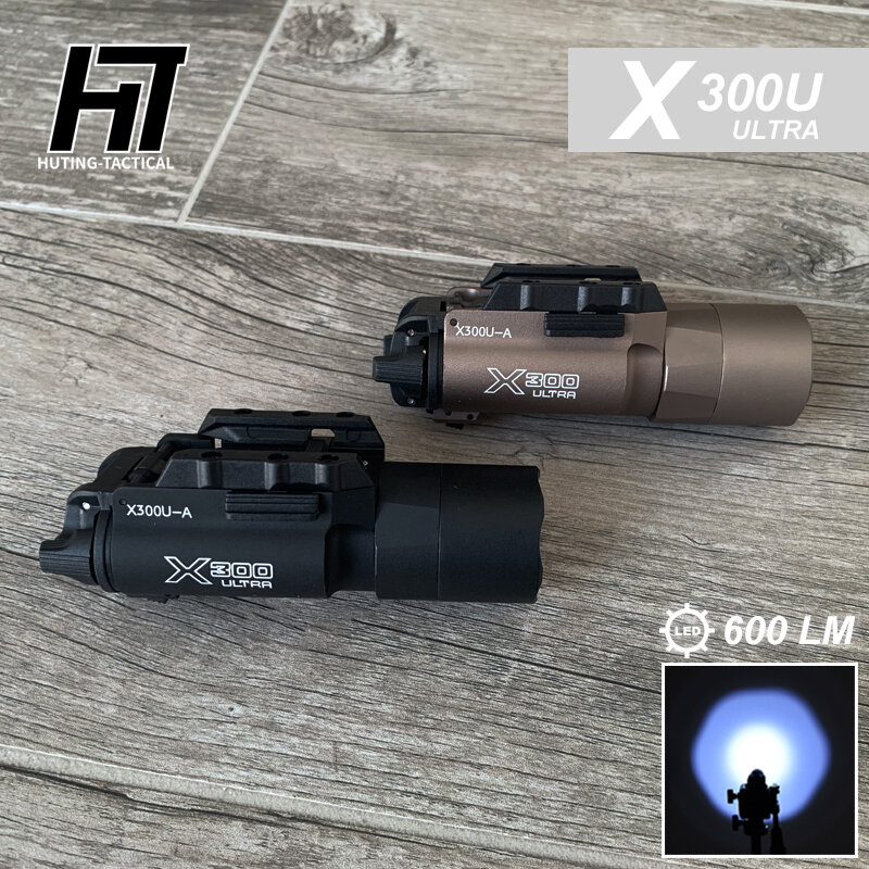 Surefir-linterna táctica X300U X300 X400, luz de explorador de pistola, 600LM, Glock Picatinny Rail, iluminación de campo al aire libre, arma de caza